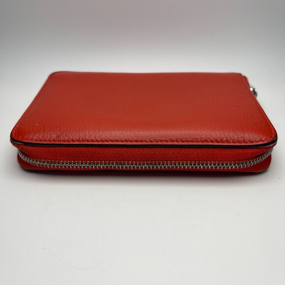 Celine Leather Zip Around Compact Bifold Wallet in Orange - Preowned - Picture 6 of 16